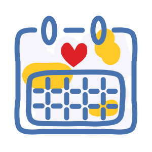 Illustrated icon of a calendar